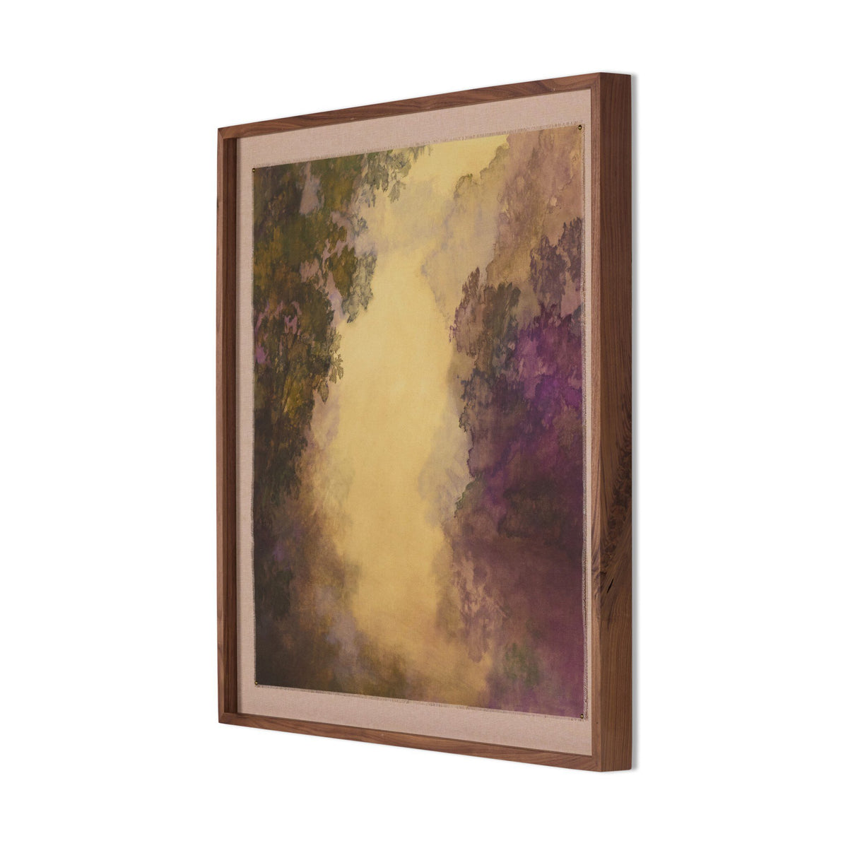 a framed picture of trees