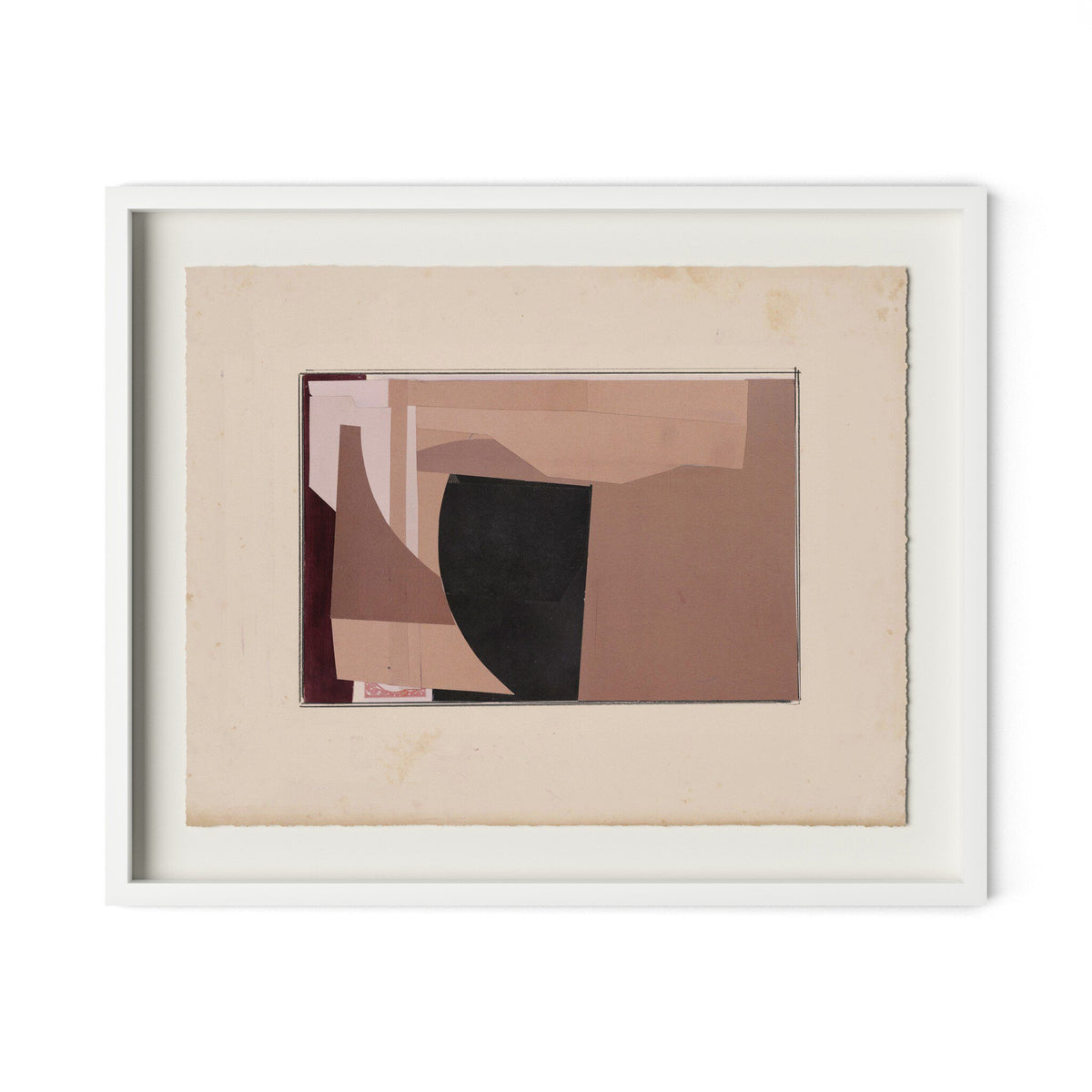 a white frame with a piece of paper