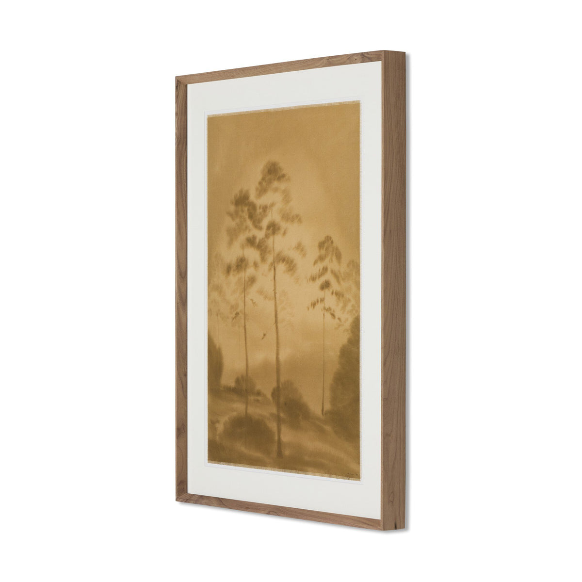 a framed picture of trees