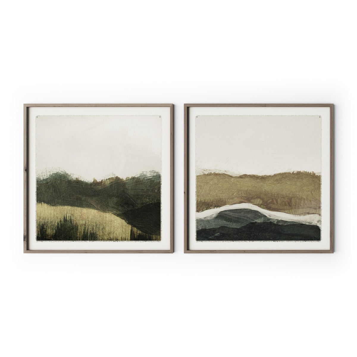 two framed pictures on a wall