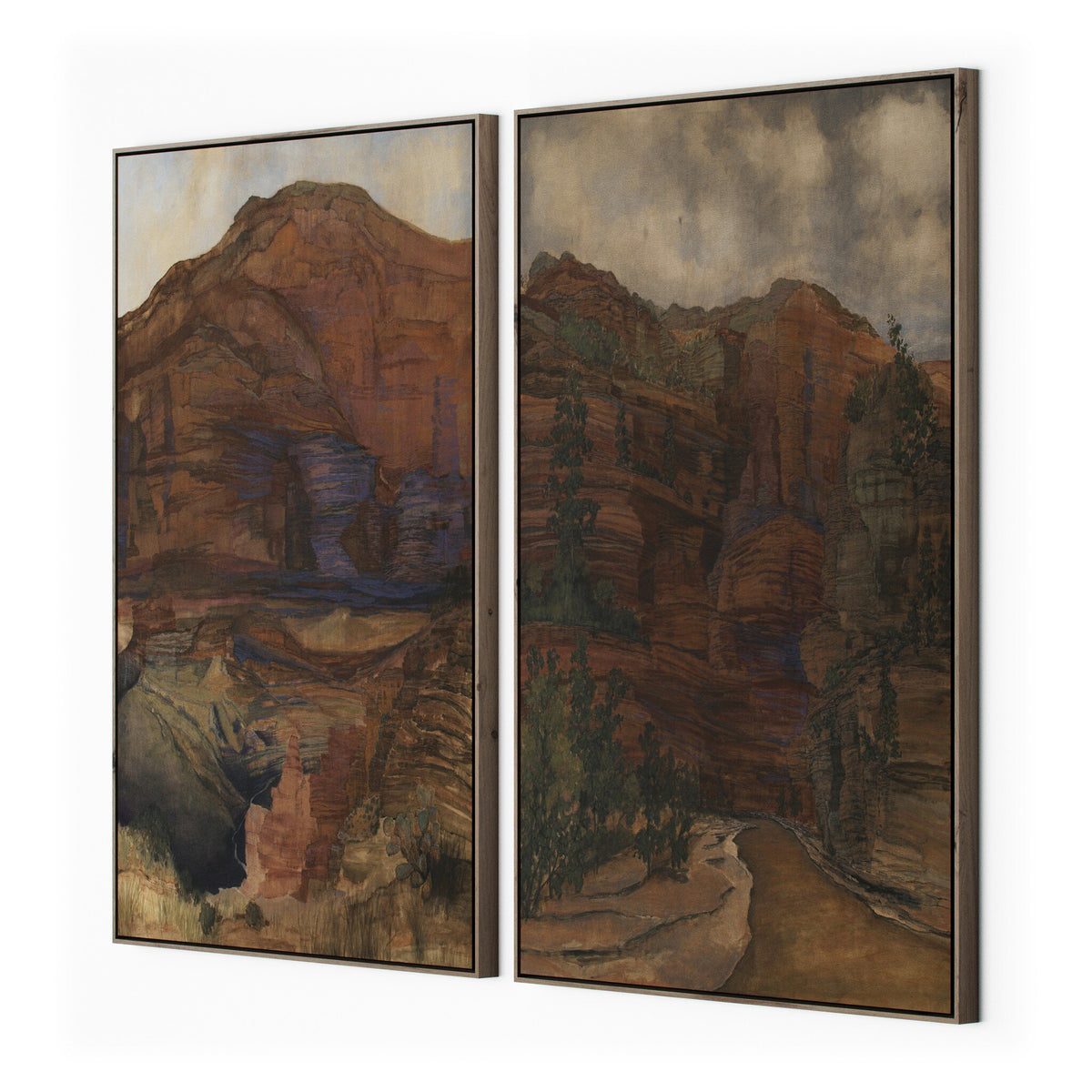 a painting of a mountain