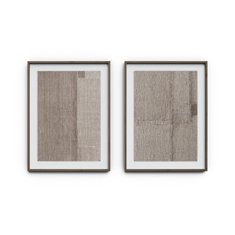 two framed pictures on a white background