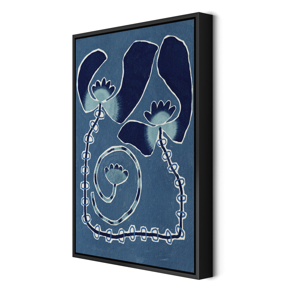 a blue and white picture