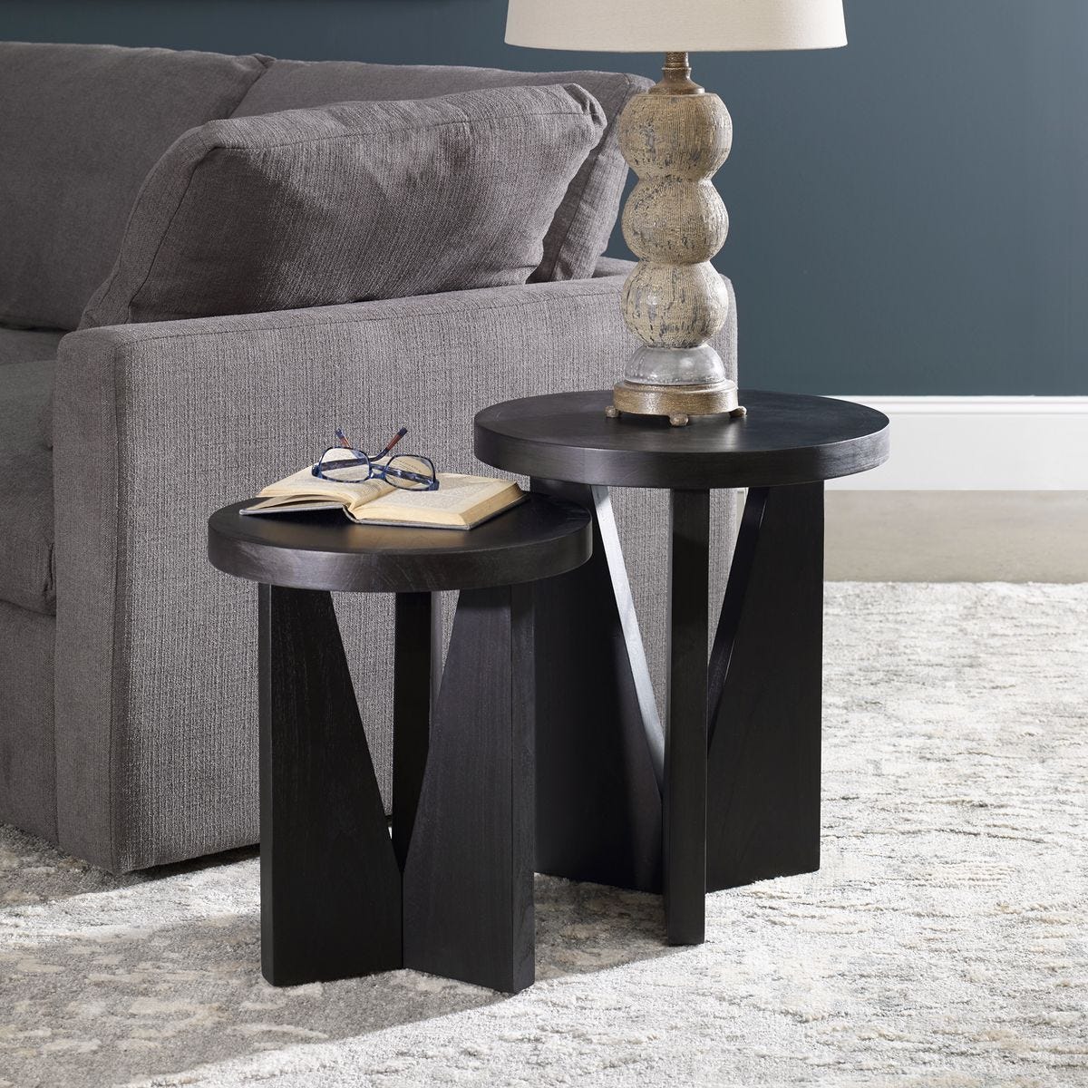 Nadette Nesting Tables, Espresso, S/2