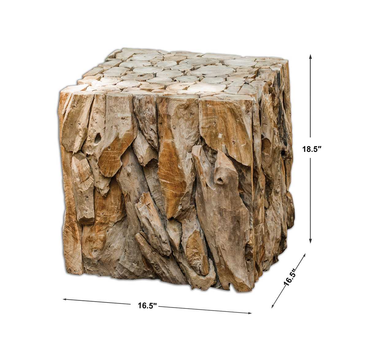 Teak Root Bunching Cube, Natural
