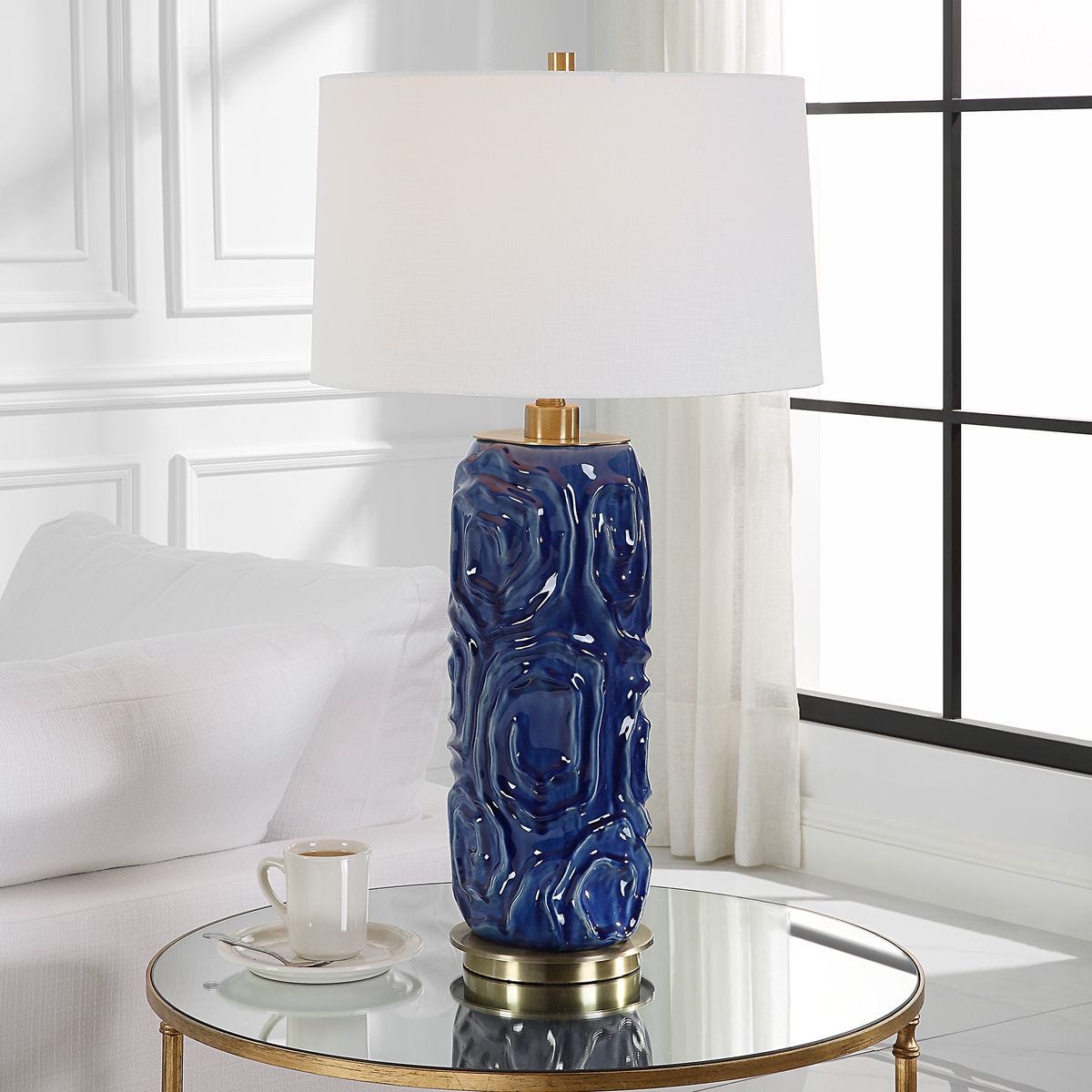 Zade Table Lamp, Blue