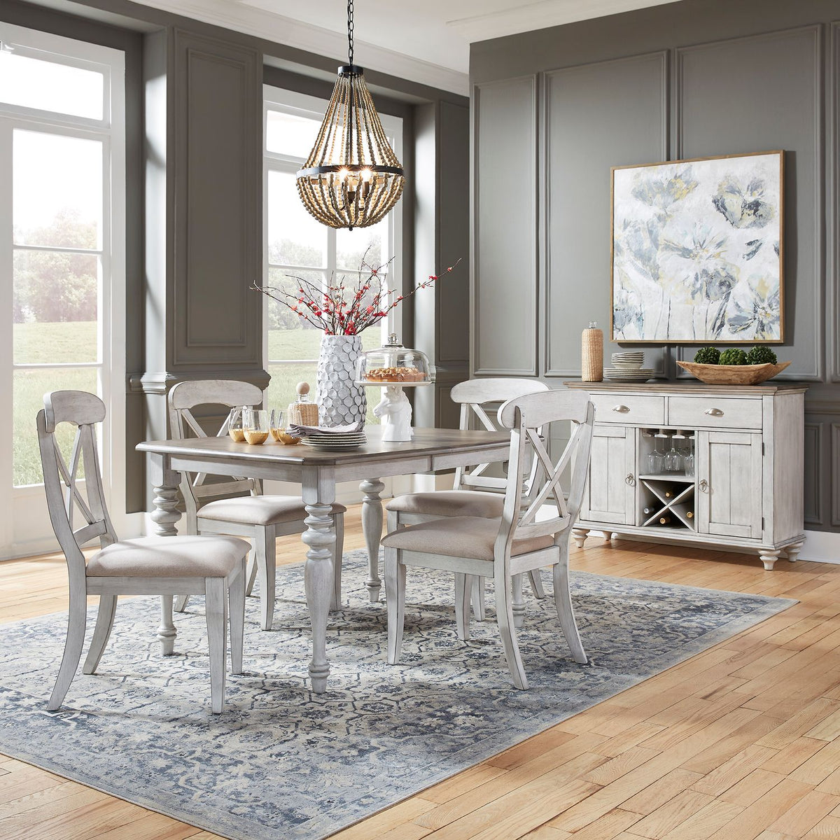 303W-CD-5RLS - 5 Piece Rectangular Table Set - Liberty Furniture