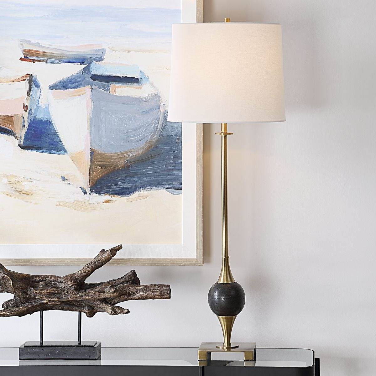 Dempsey Buffet Lamp, Brass