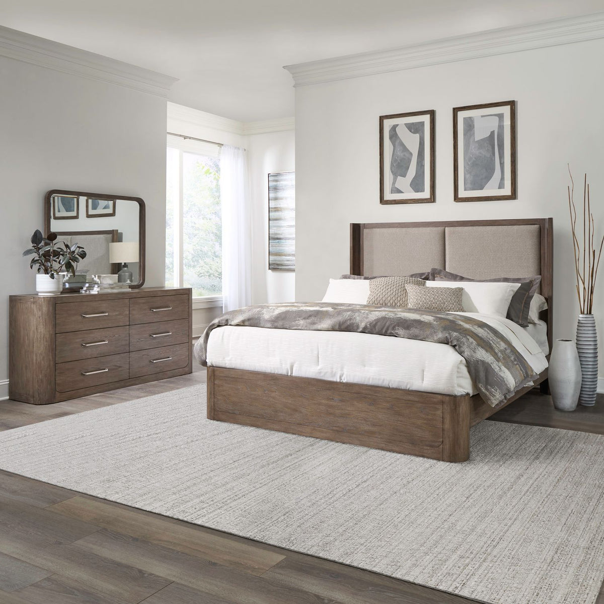 306-BR-CKSHDM - King California Shelter Bed, Dresser & Mirror - Liberty Furniture