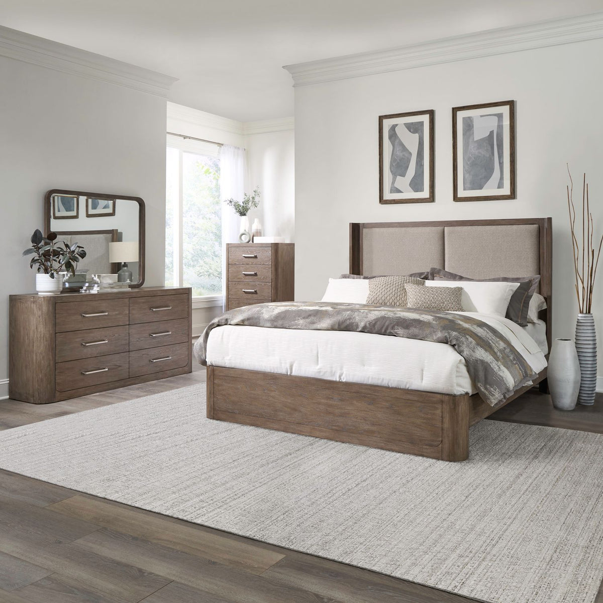306-BR-CKSHDMC - King California Shelter Bed, Dresser & Mirror, Chest - Liberty Furniture
