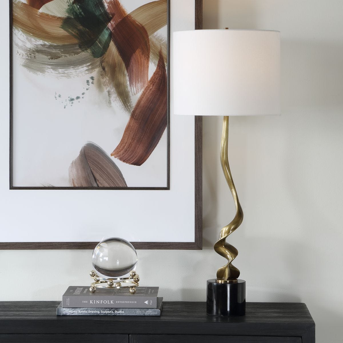 Spiraling Cordless Buffet Lamp