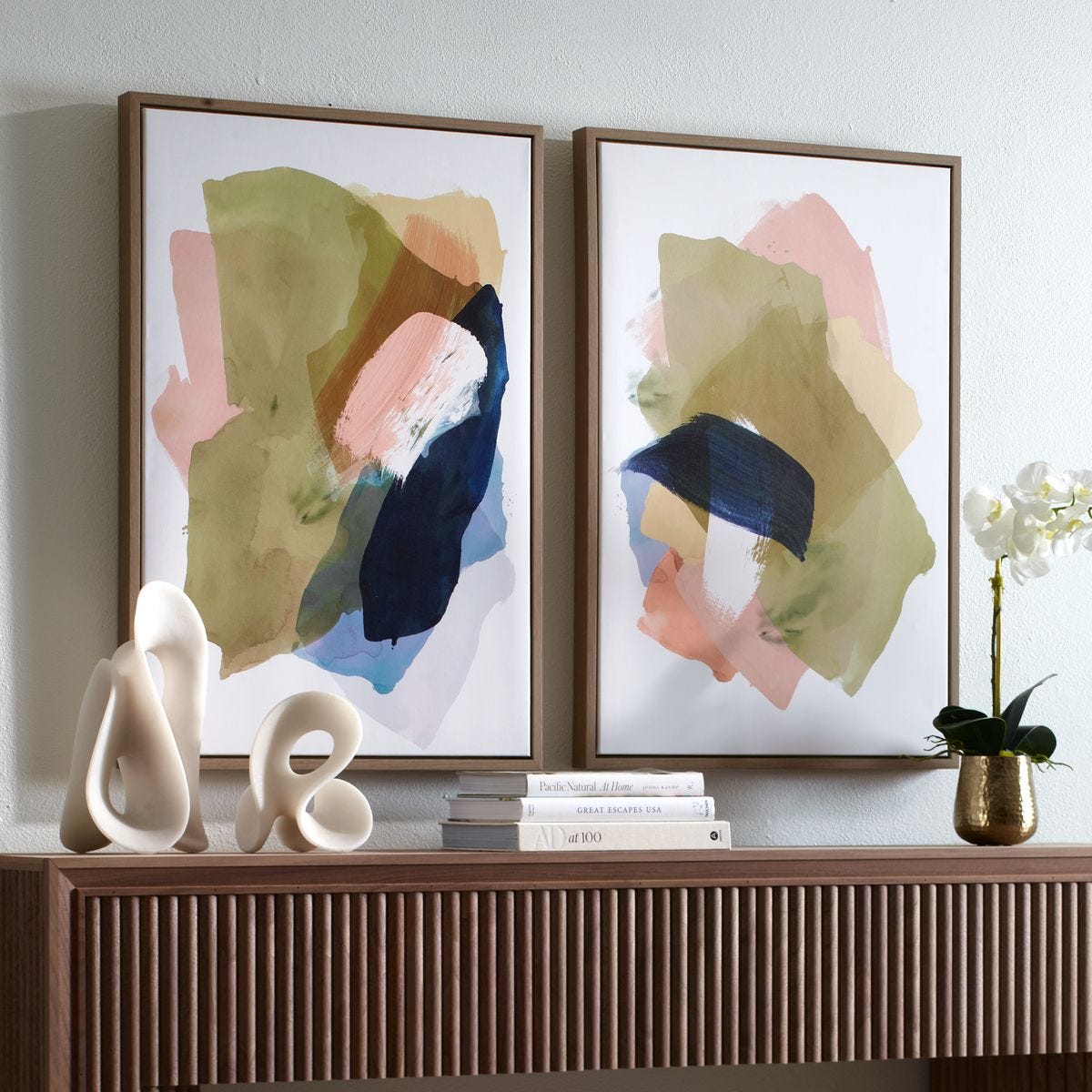 Abstract Afternoon Framed Canvases, S/2