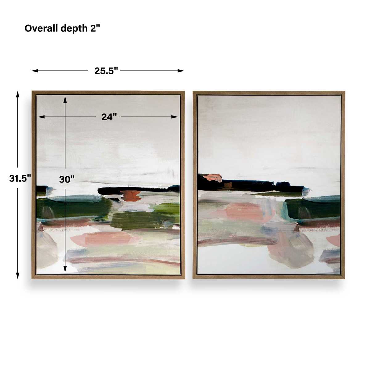 Just Peaking Framed Canvases, S/2