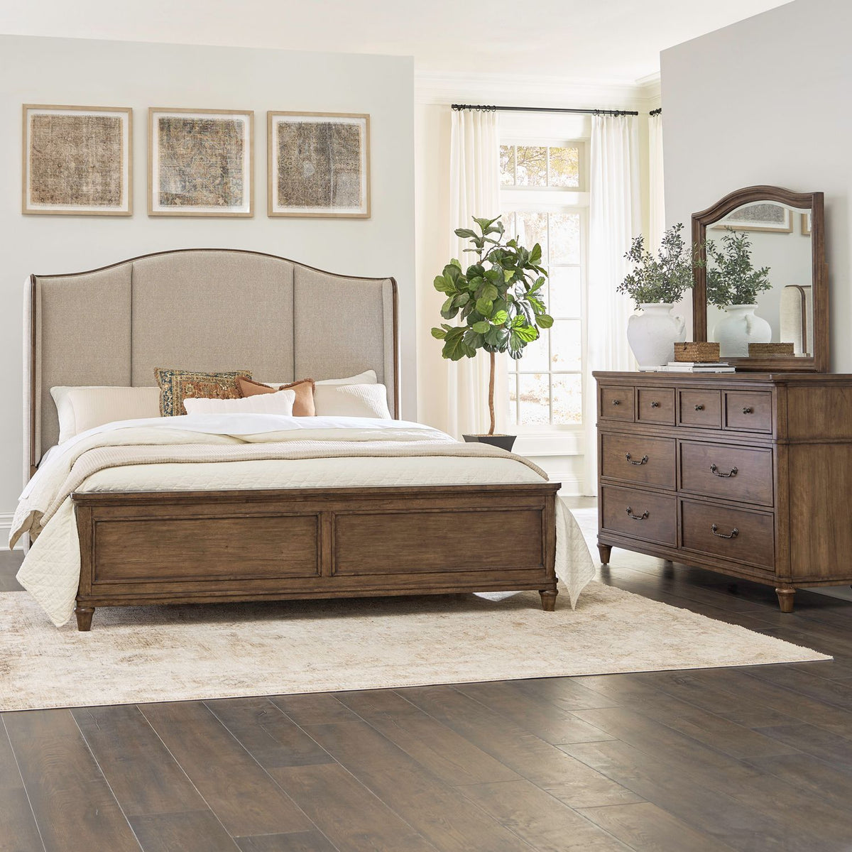 336-BR-QSHDM - Queen Shelter Bed, Dresser & Mirror - Liberty Furniture