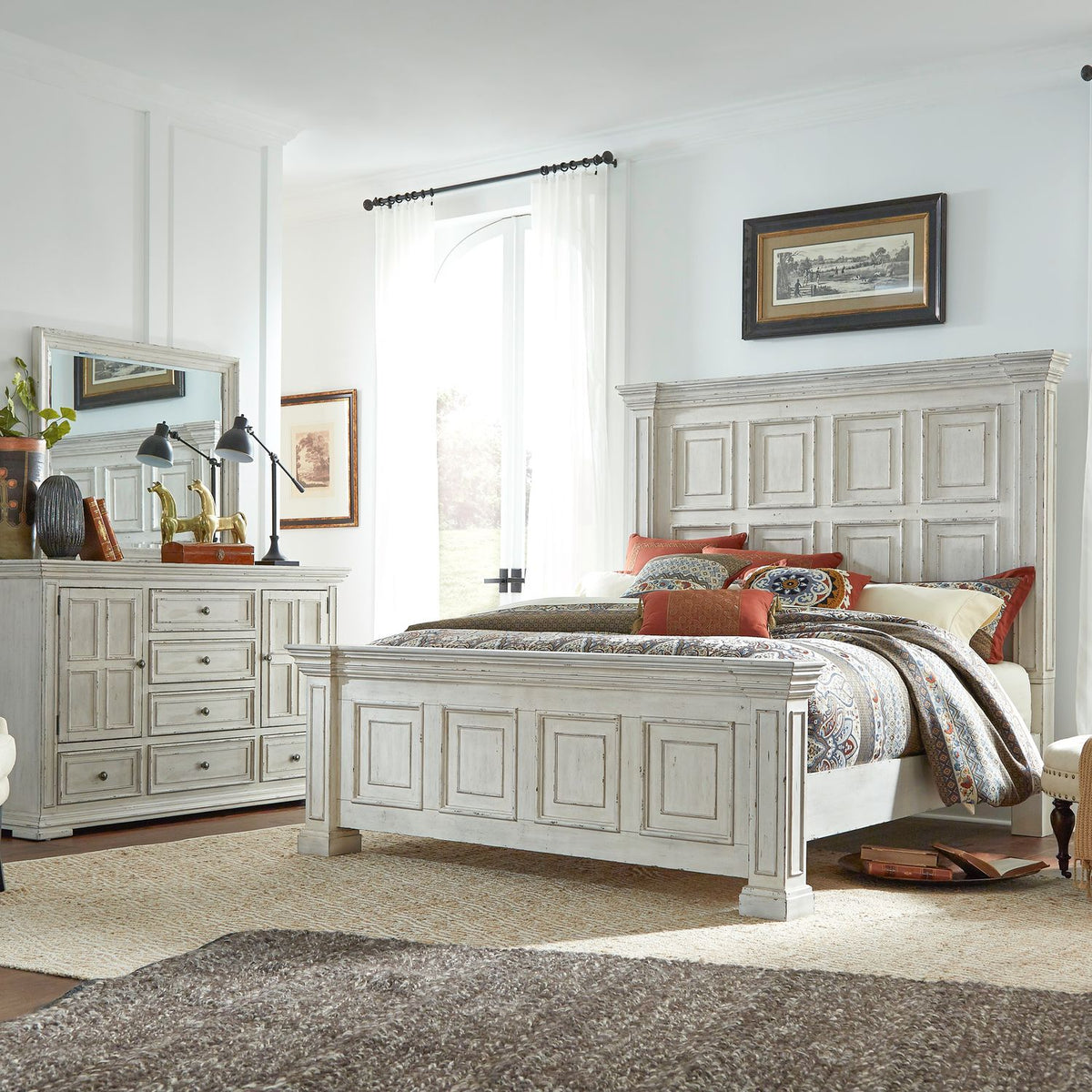 361W-BR-KPBDM - King Panel Bed, Dresser & Mirror - Liberty Furniture