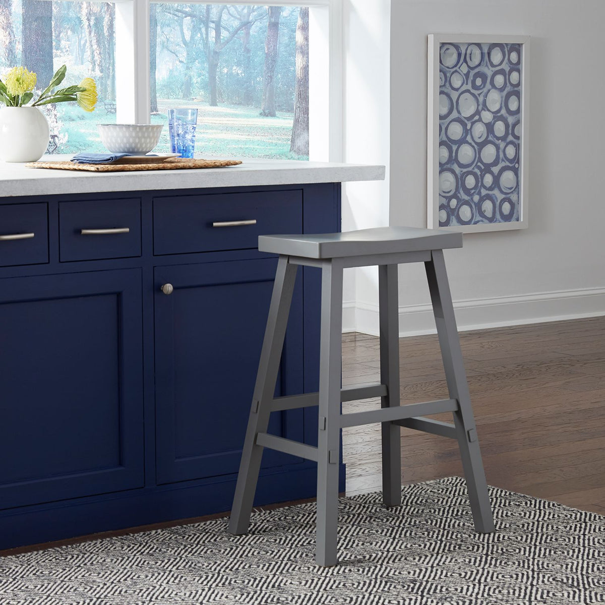 38-B1830-G - 30 Inch Sawhorse Stool- Gray - Liberty Furniture