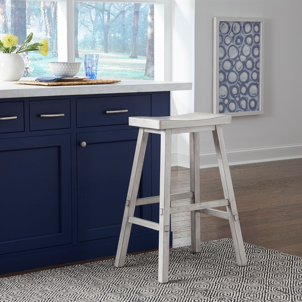 38-B1830-W - 30 Inch Sawhorse Stool- White - Liberty Furniture