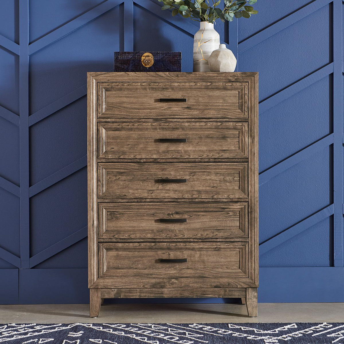 384-BR-KSBDMCN - King Storage Bed, Dresser & Mirror, Chest, Night Stand - Liberty Furniture