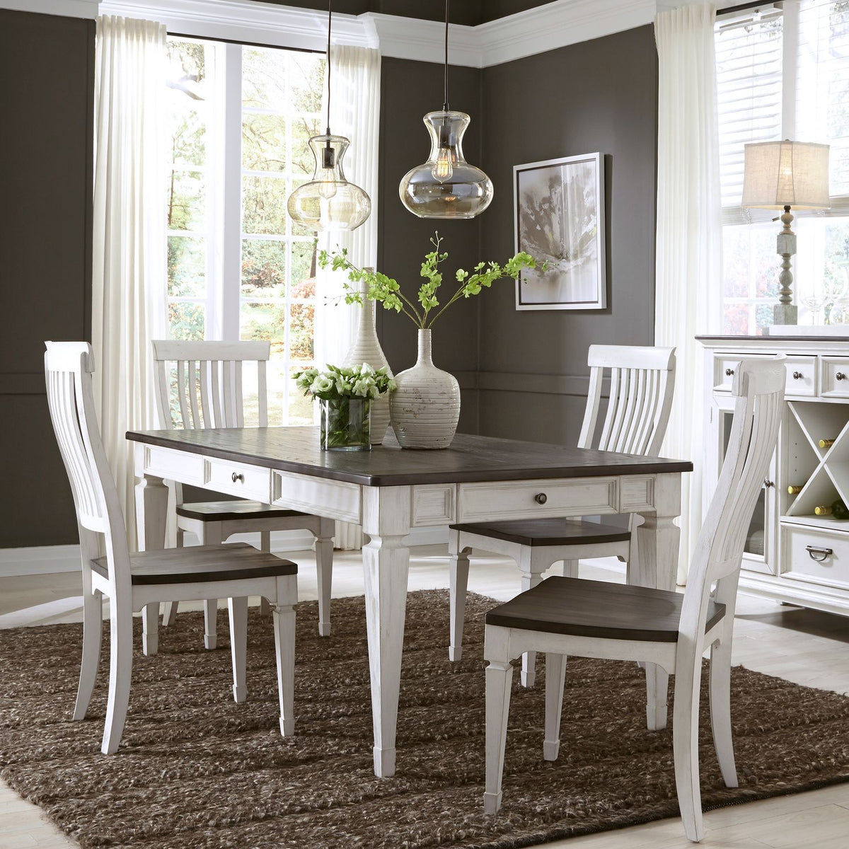 417-DR-5RLS - 5 Piece Rectangular Table Set - Liberty Furniture