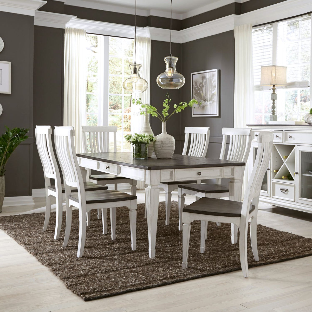 417-DR-7RLS - 7 Piece Rectangular Table Set - Liberty Furniture