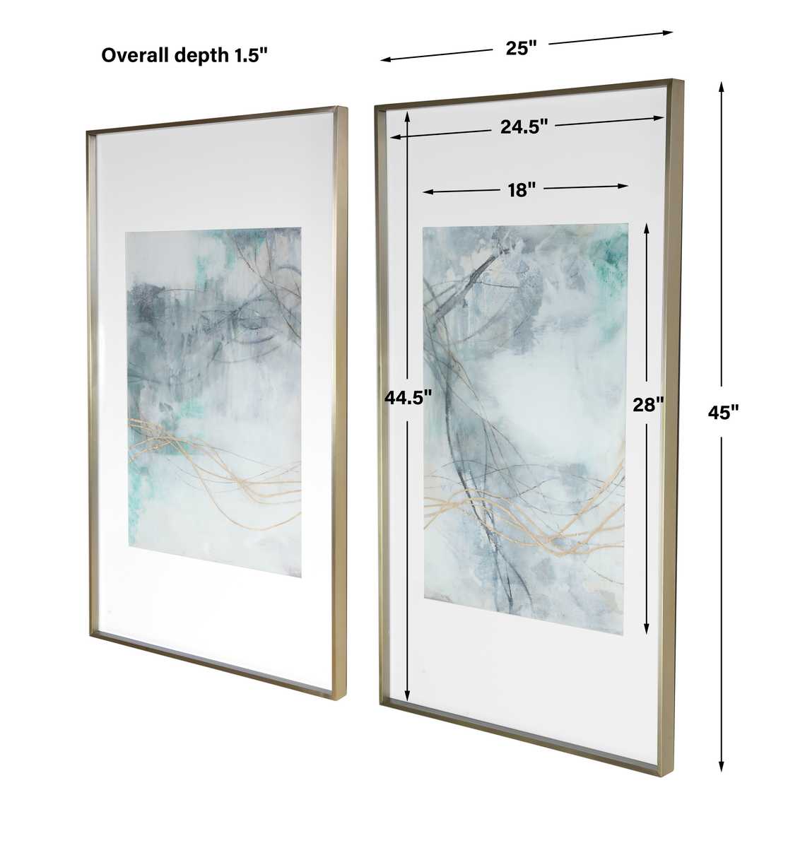 Undulating Oro Framed Prints, S/2