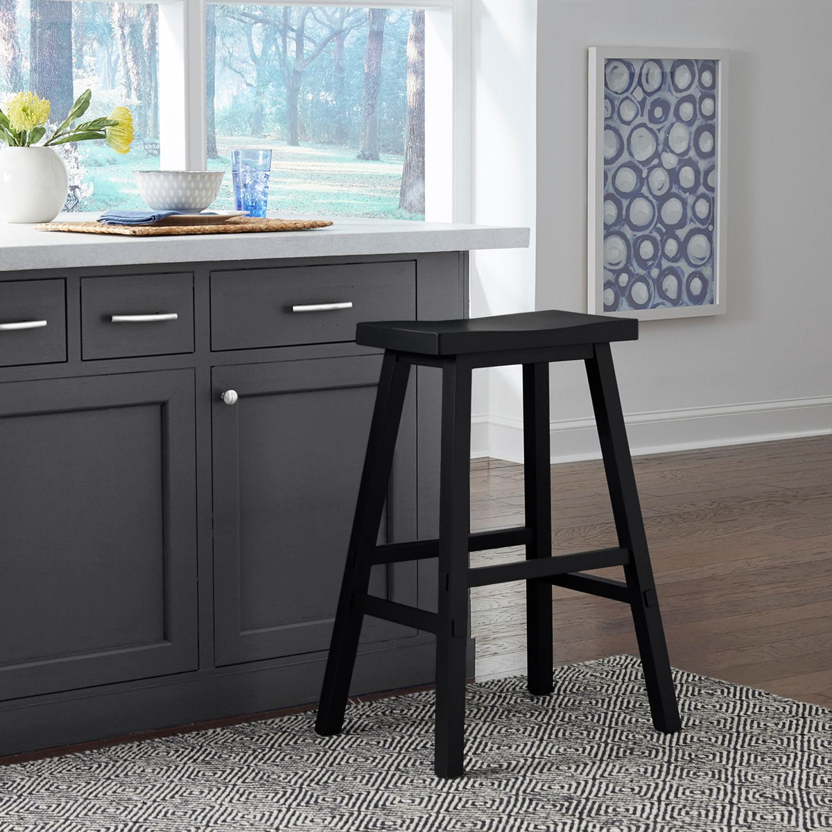 48-B1830 - 30 Inch Sawhorse Barstool - Black (RTA) - Liberty Furniture