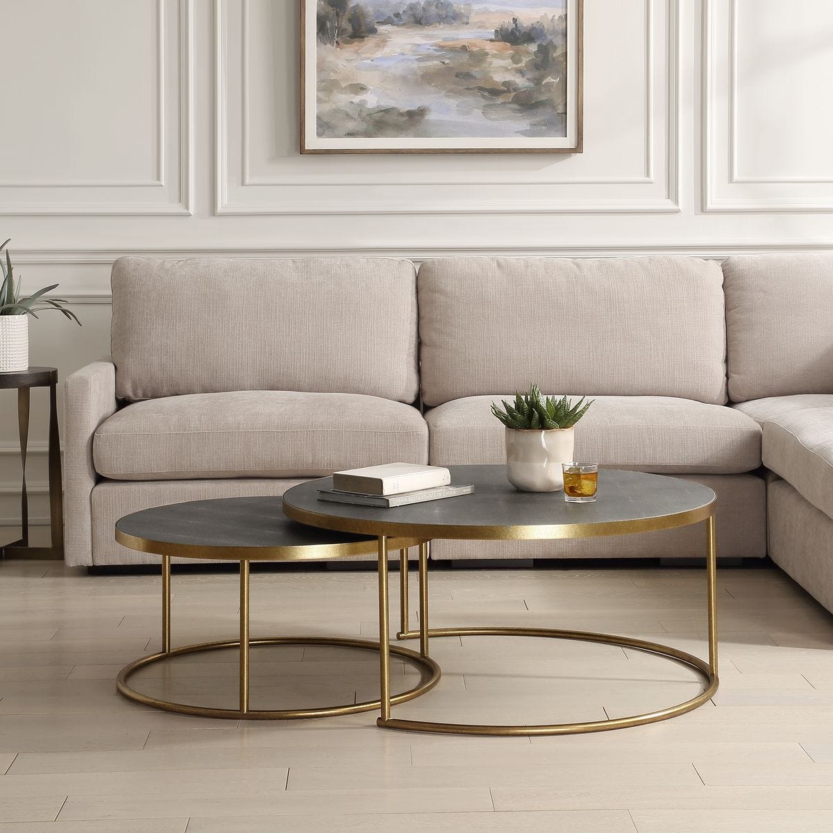 Aragon Nesting Coffee Tables, Gray S/2