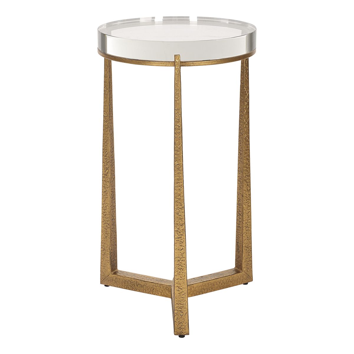 Midas Round Accent Table, Gold