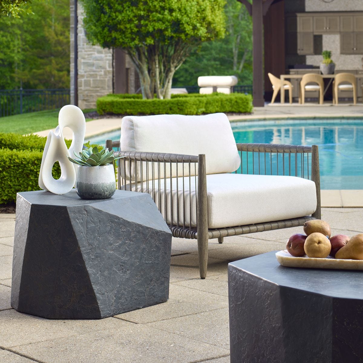 Parra Indoor-Outdoor Side Table, Slate