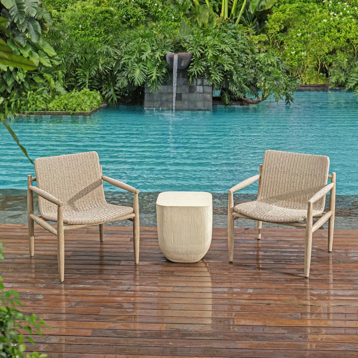 Sumba Outdoor Lounge Chair, Oatmeal