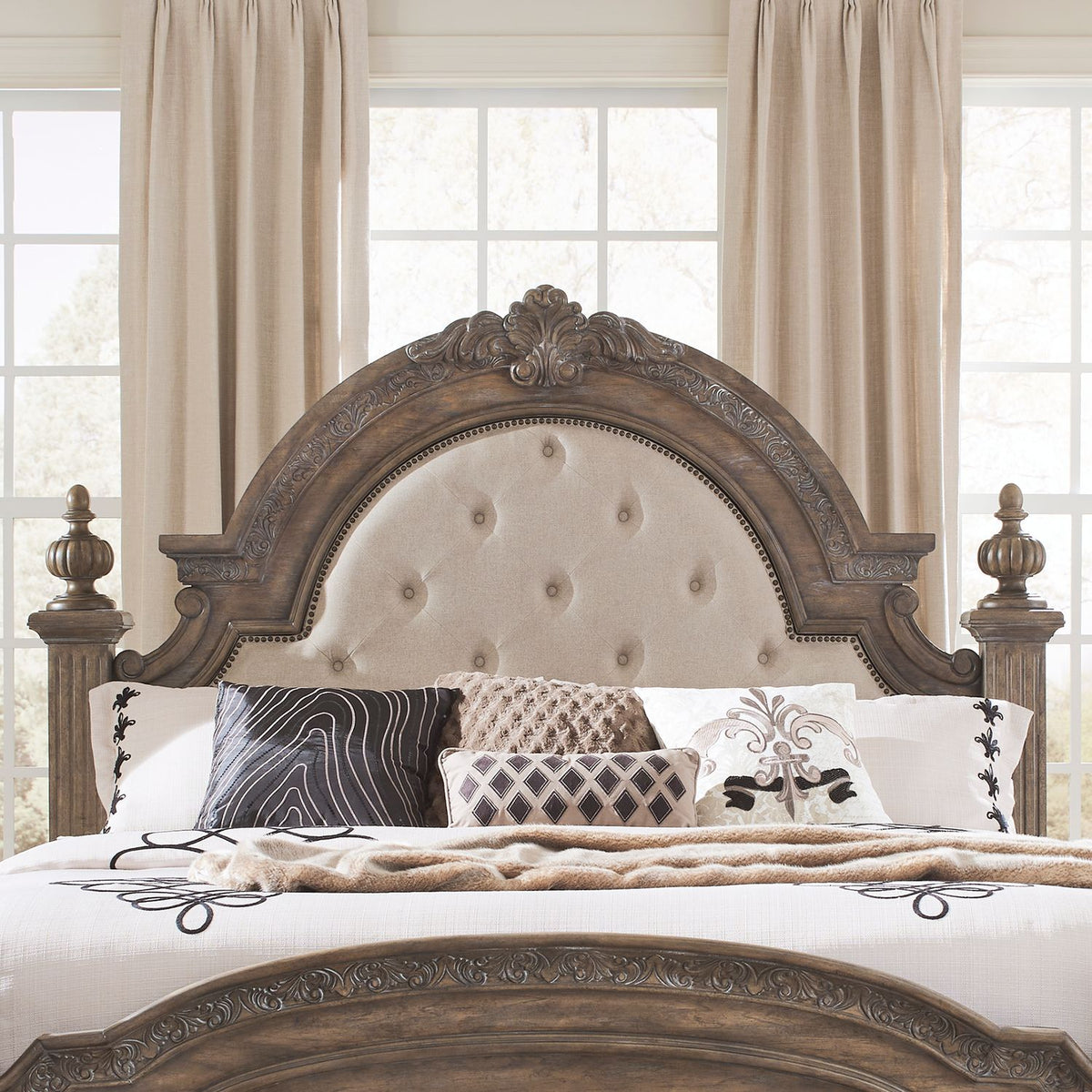 502-BR01HU - Queen Uph Poster Headboard - Liberty Furniture