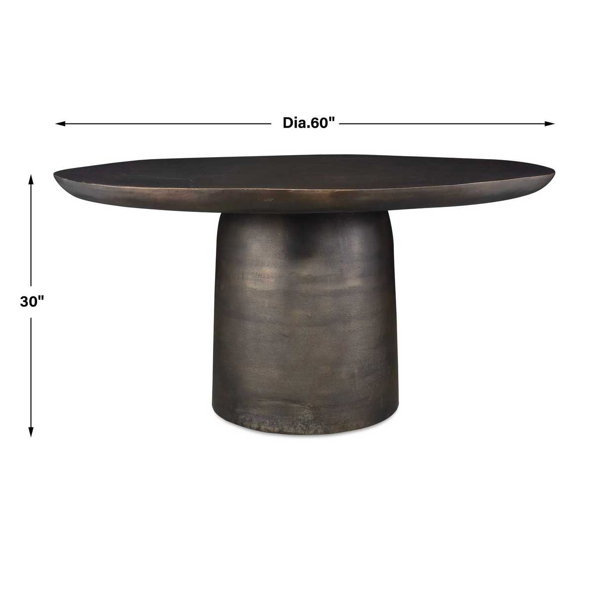 Madrone Indoor-Outdoor Dining Table, Golden Dark Bronze