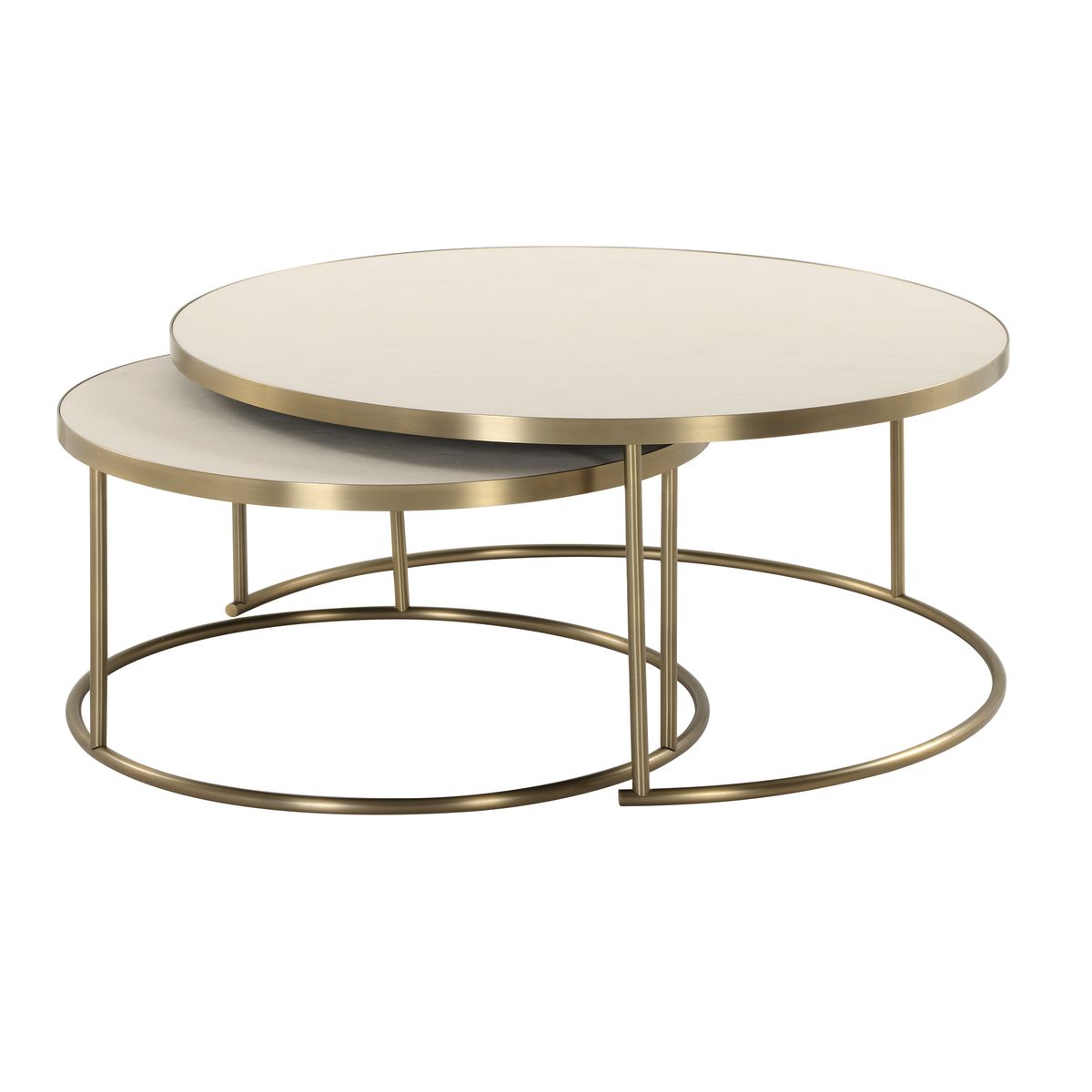 Aragon Nesting Coffee Tables, White, S/2