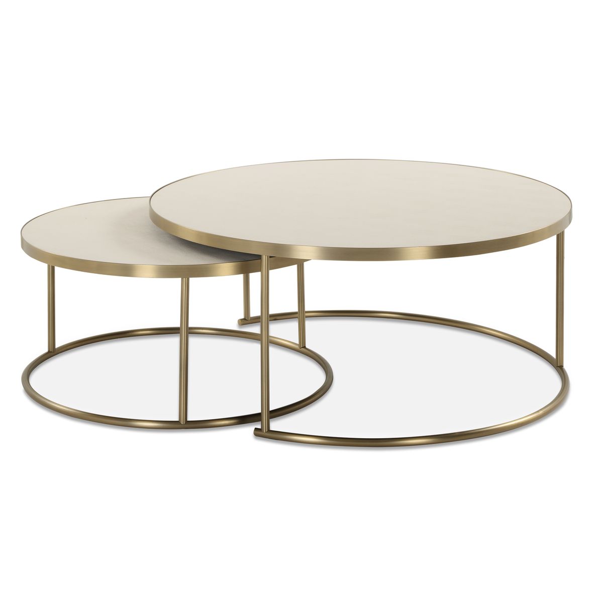 Aragon Nesting Coffee Tables, White, S/2