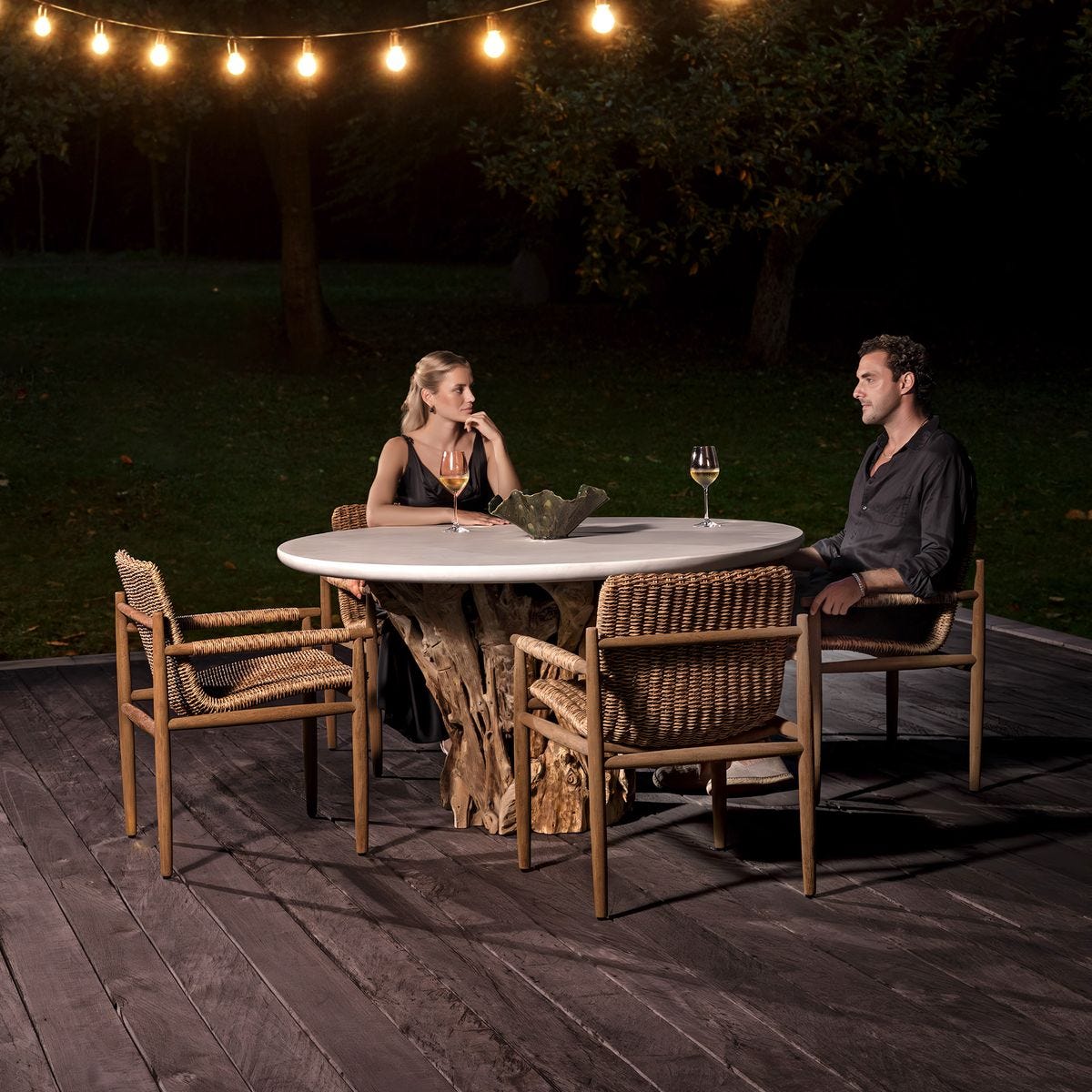 Sumba Outdoor Dining Chair, Golden Flax