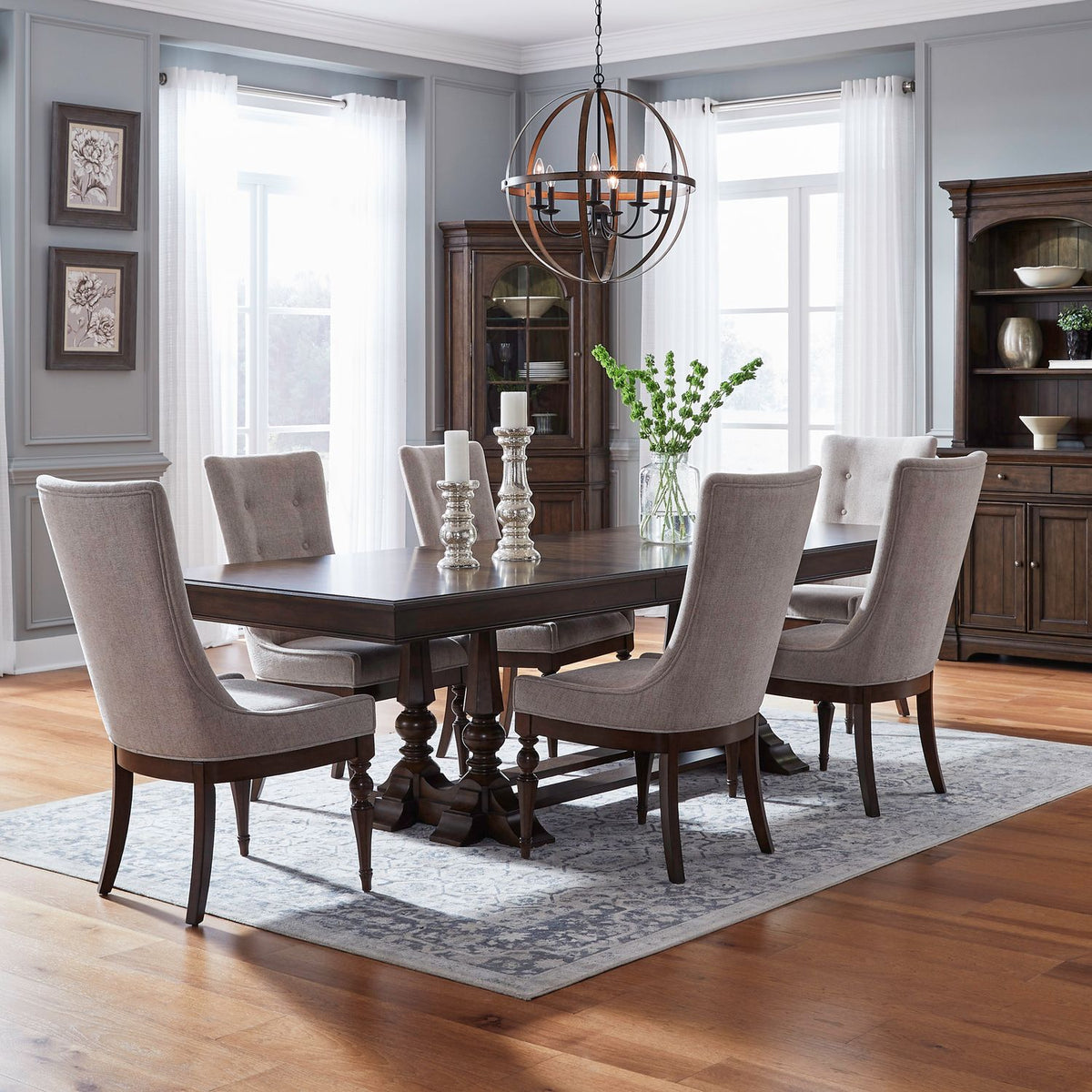 512-DR-O7TRS - Opt 7 Piece Trestle Table Set - Liberty Furniture