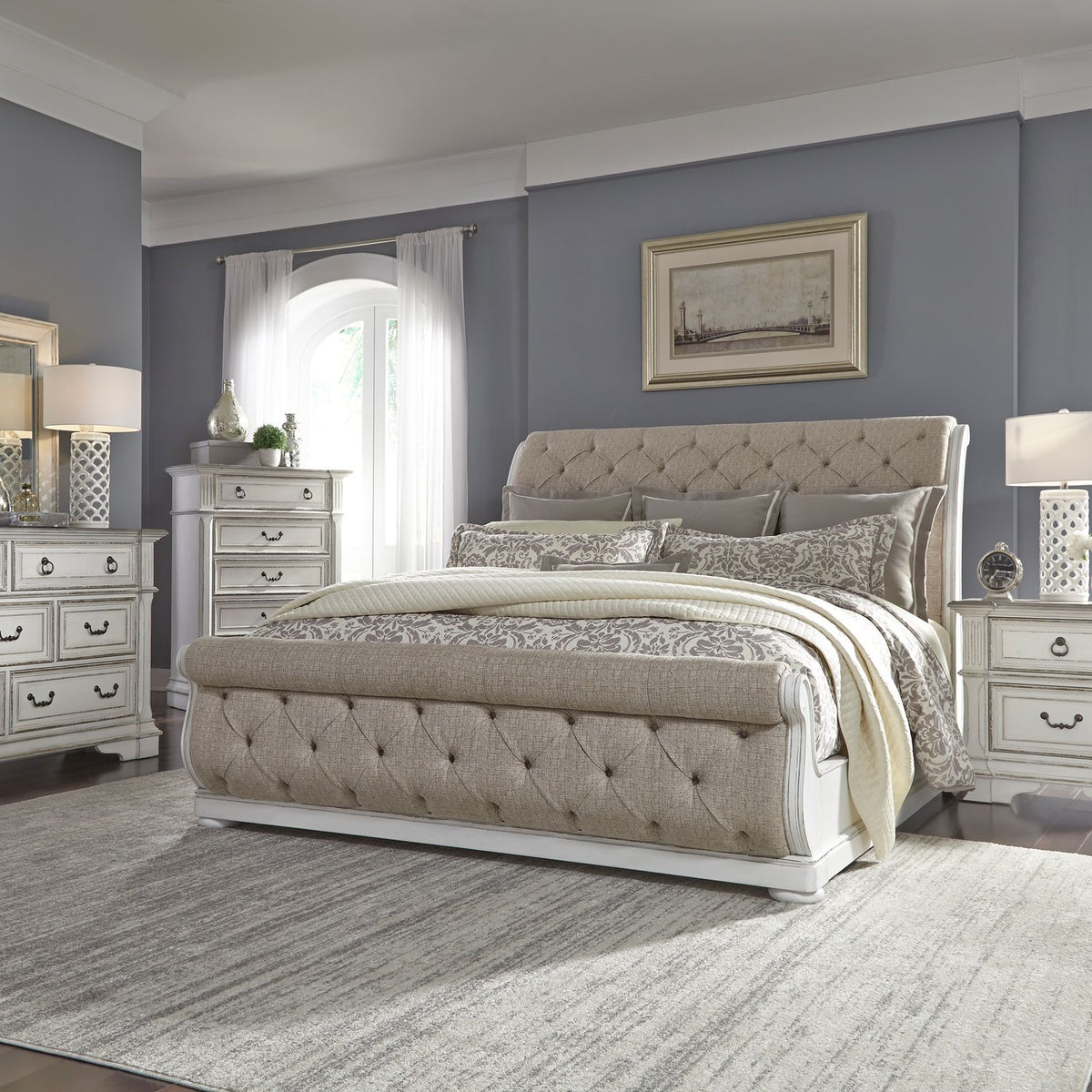 520-BR-CSLDMCN - King California Sleigh Bed, Dresser & Mirror, Chest, Night Stand - Liberty Furniture