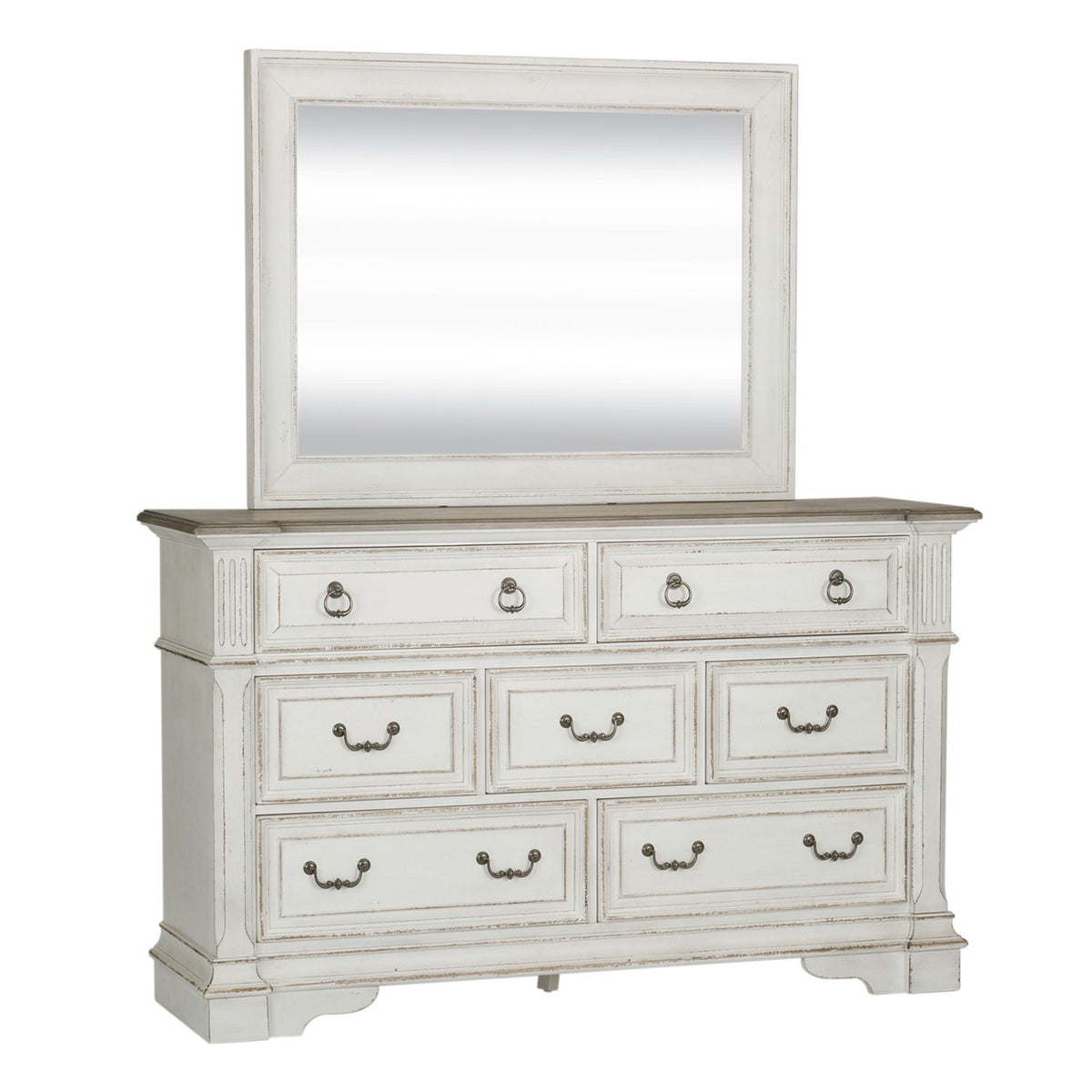 520-BR-KPBDMC - King Panel Bed, Dresser & Mirror, Chest - Liberty Furniture