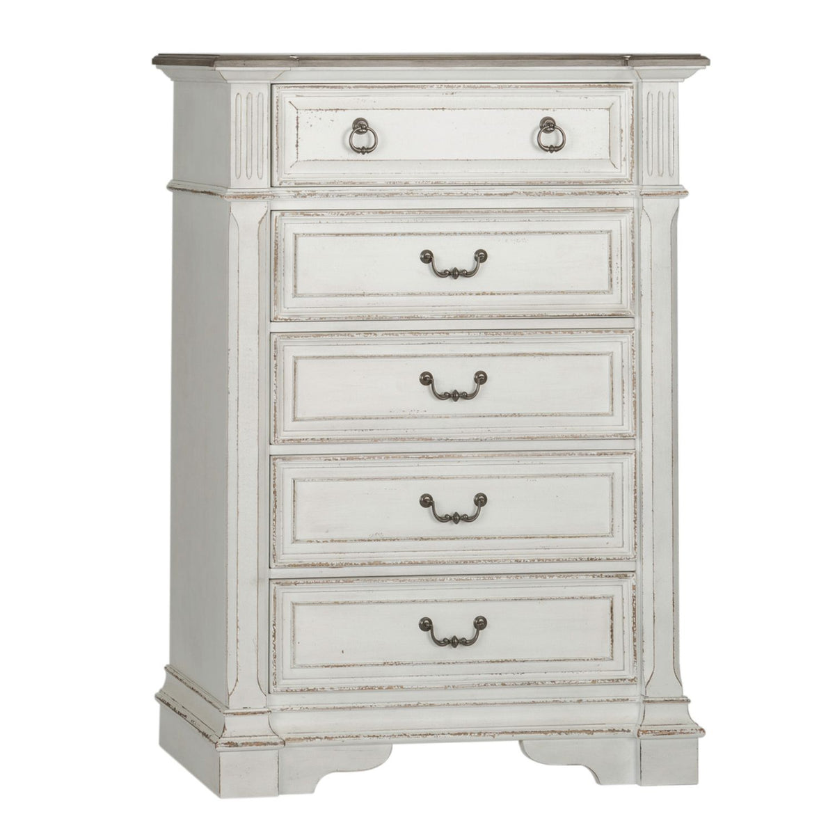 520-BR-KPBDMC - King Panel Bed, Dresser & Mirror, Chest - Liberty Furniture