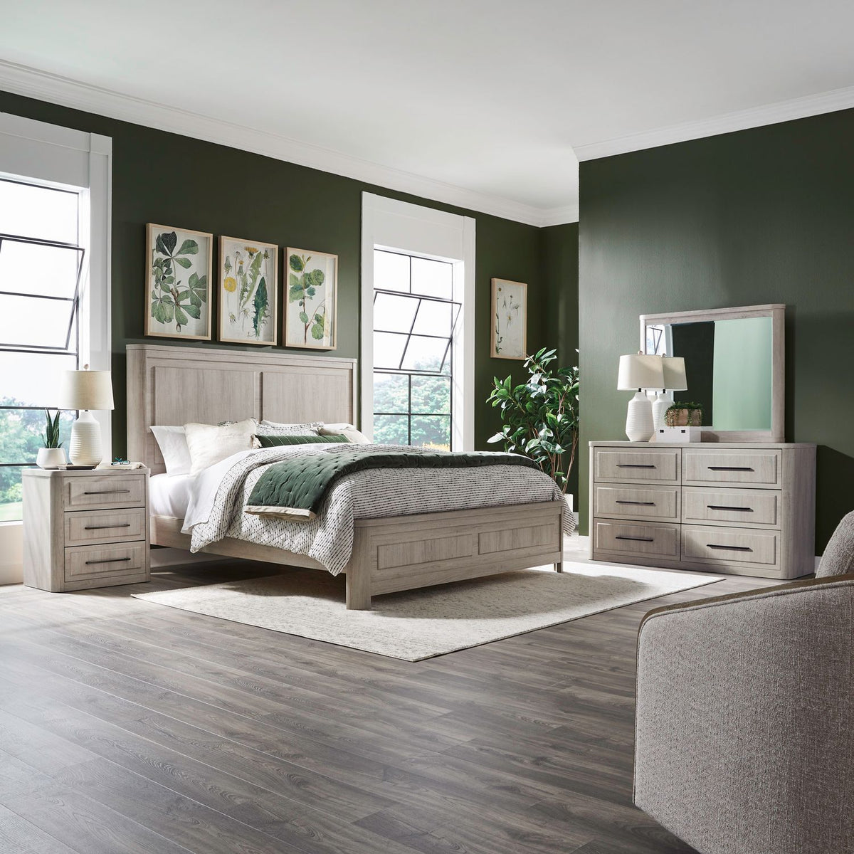 522-BR-QPBDMN - Queen Panel Bed, Dresser & Mirror, Night Stand - Liberty Furniture