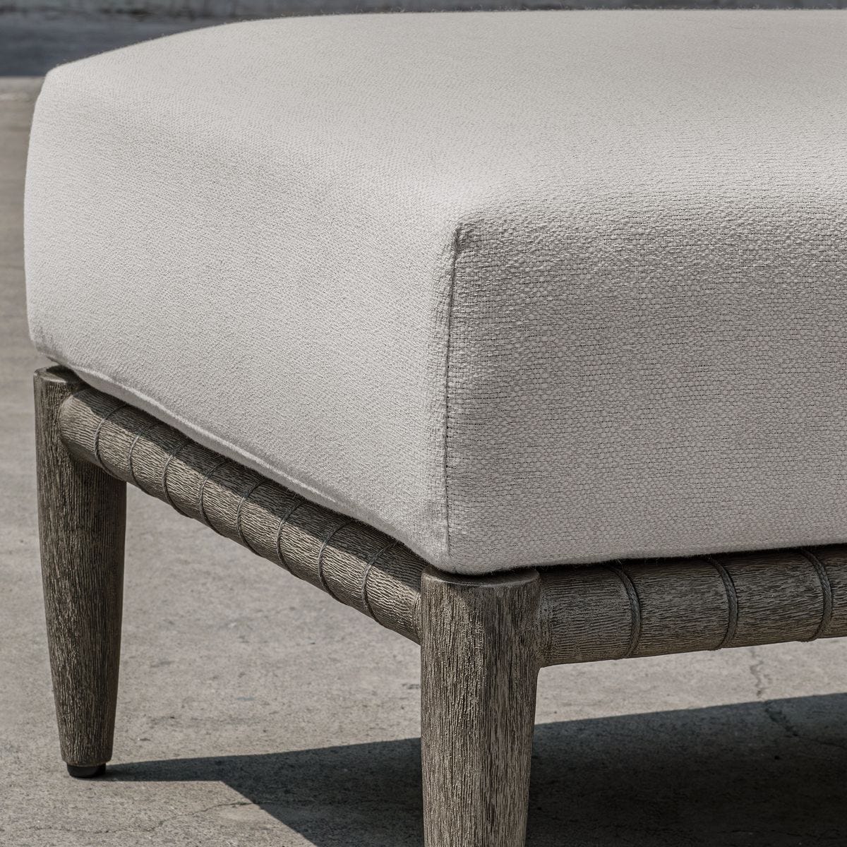 Borneo Outdoor Ottoman, Oyster