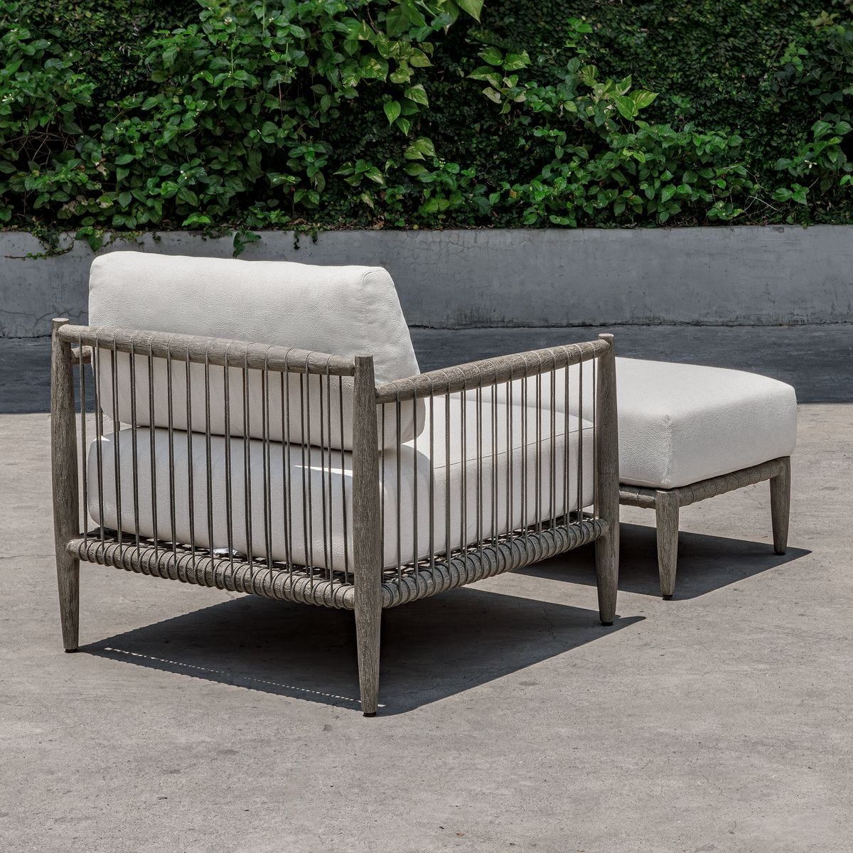 Borneo Outdoor Ottoman, Oyster