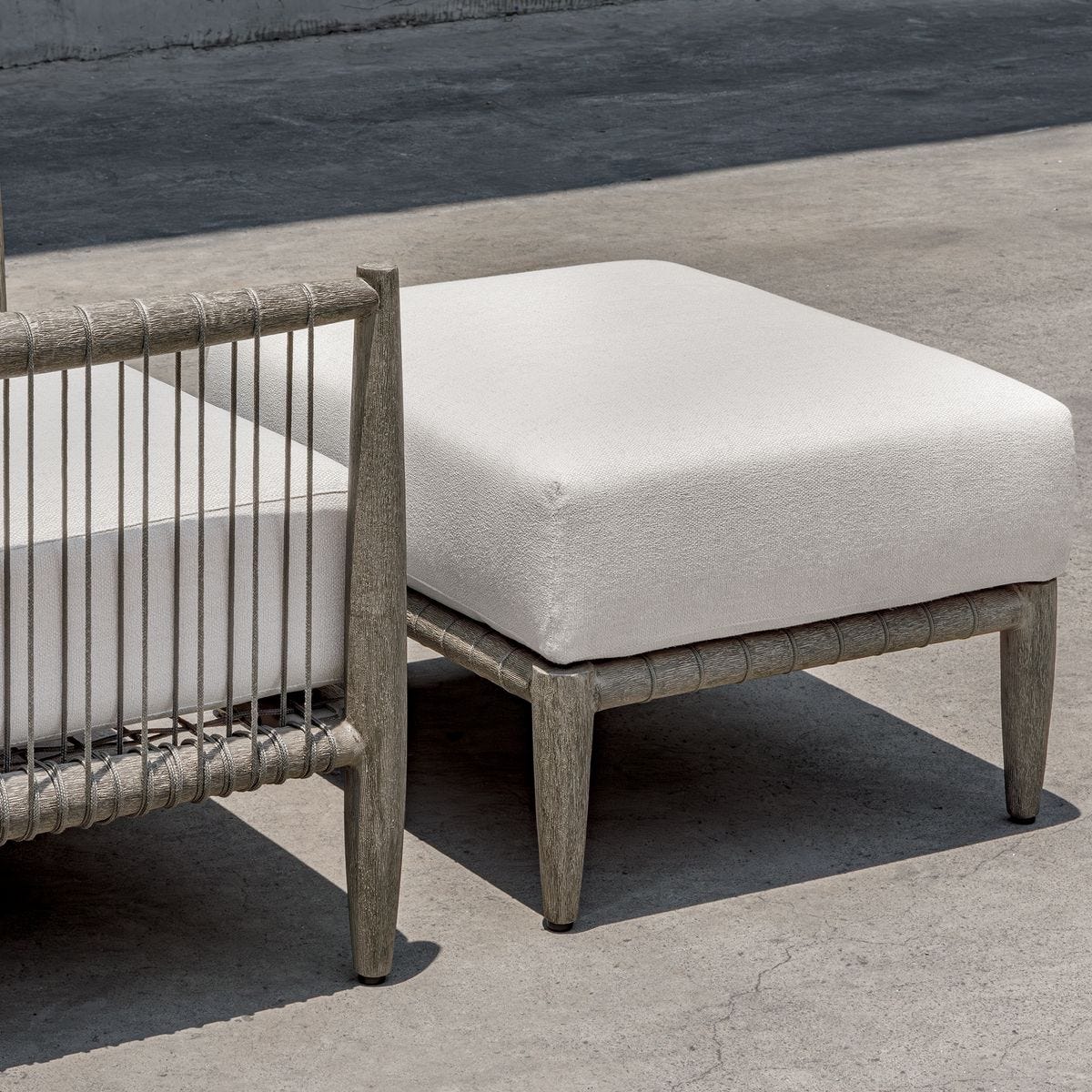 Borneo Outdoor Ottoman, Oyster