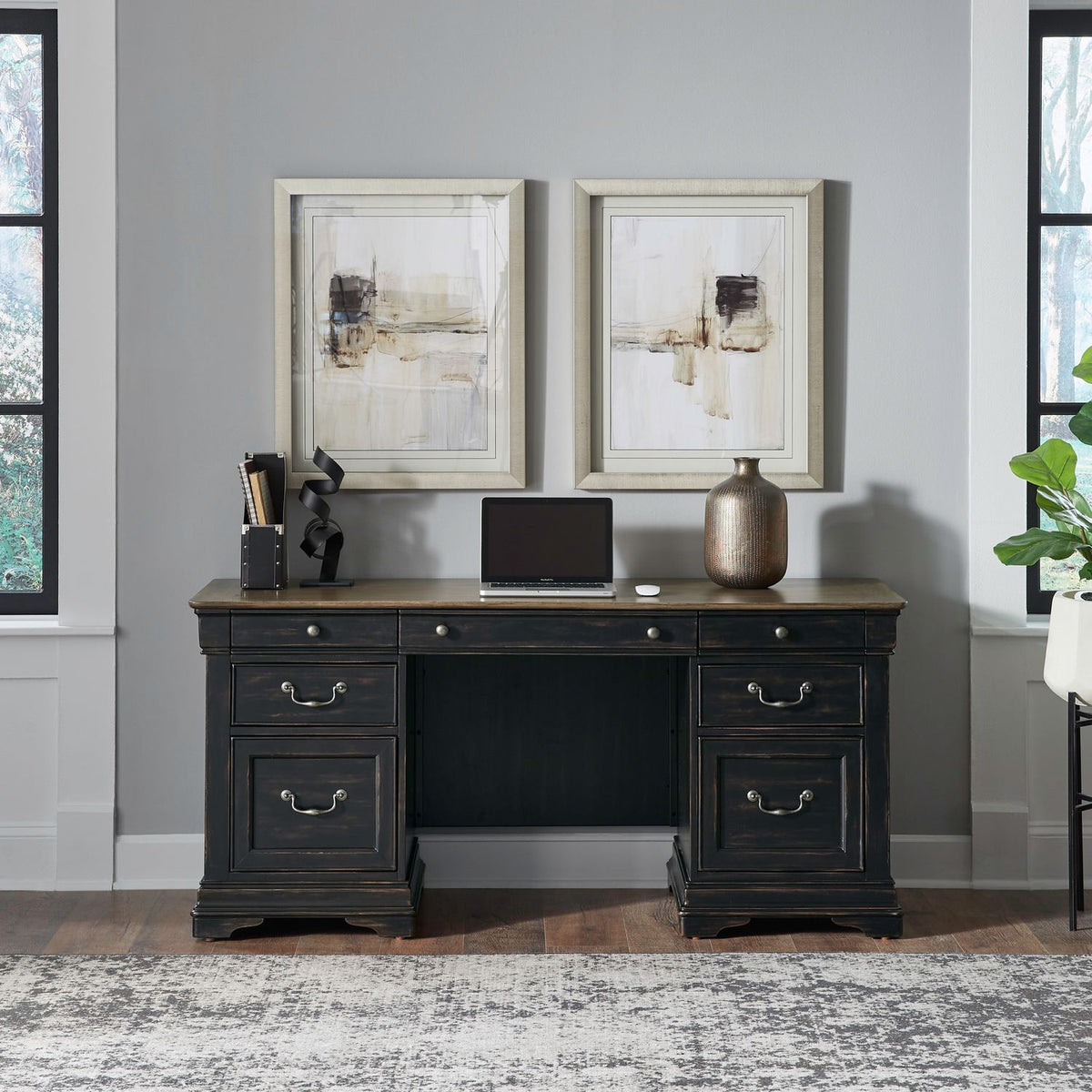 532-HO120B - Jr Executive Credenza Base - Liberty Furniture