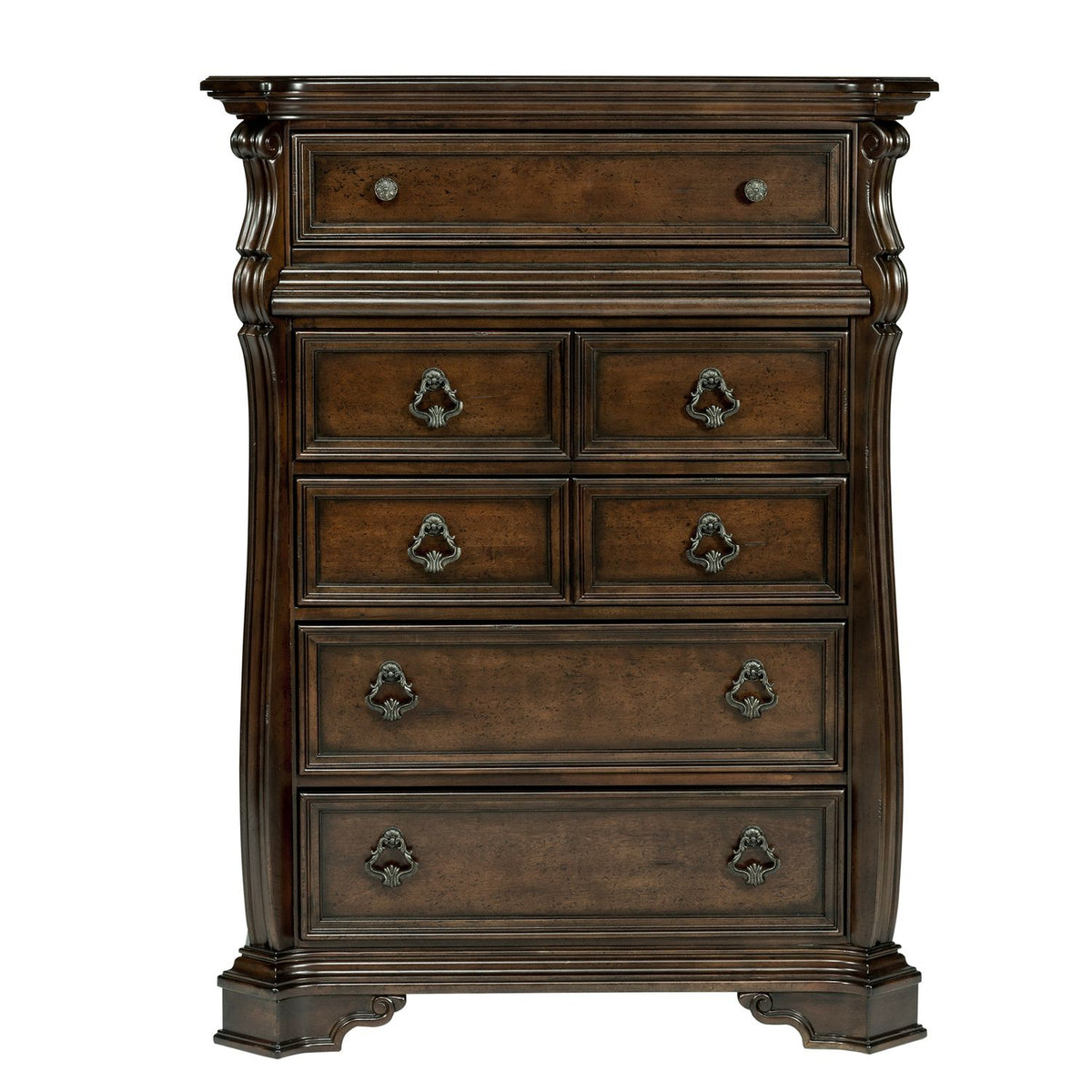 575-BR-KCSDMCN - King California Sleigh Bed, Dresser & Mirror, Chest, Night Stand - Liberty Furniture