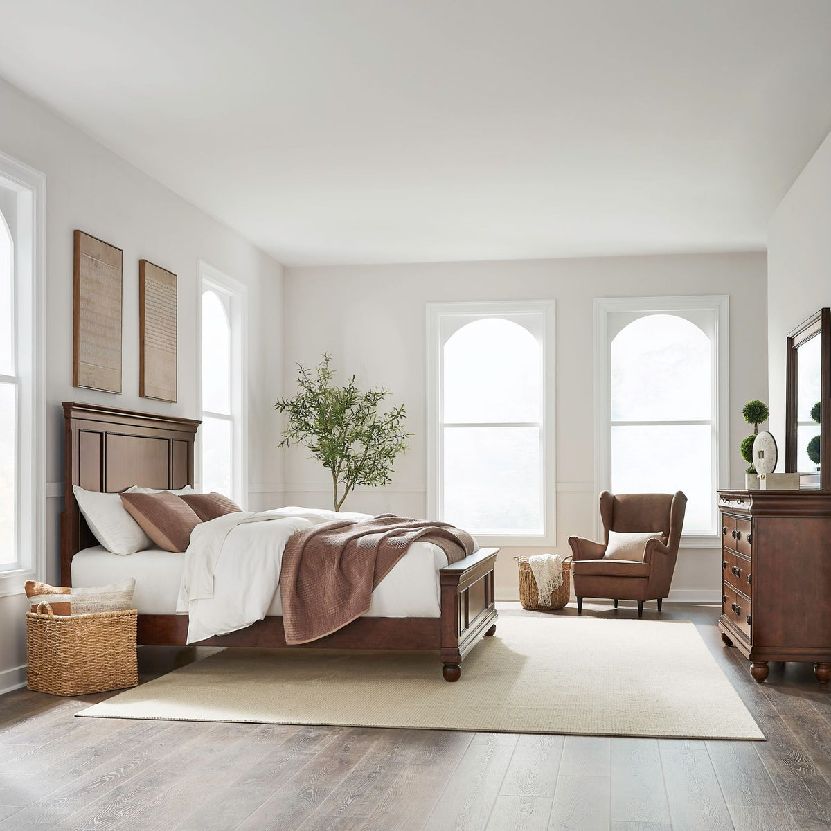 589-BR-KPBDM - King Panel Bed, Dresser & Mirror - Liberty Furniture