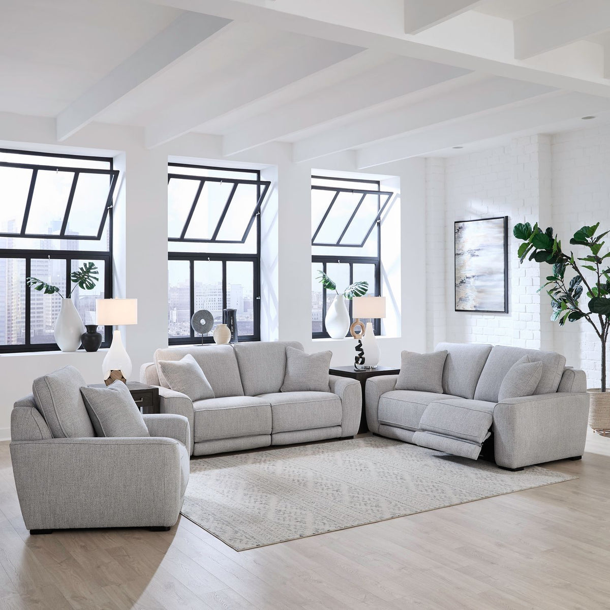 6000SF-UPH-SOLOREC - Sofa w/ Loveseat & Recliner - Liberty Furniture