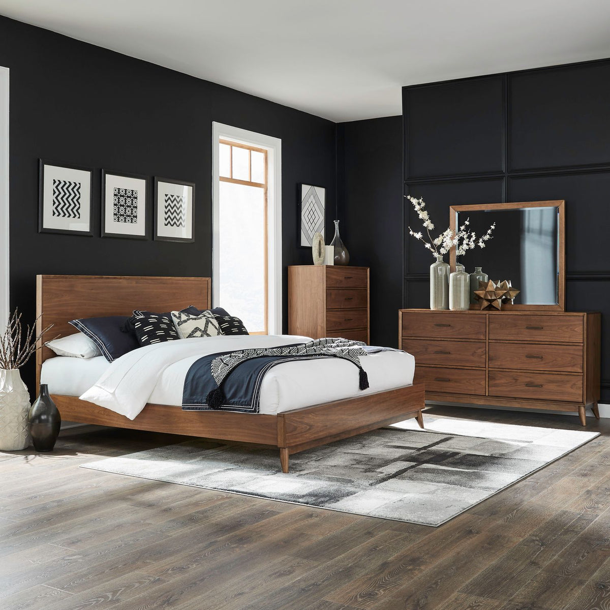 604-BR-KPLDMC - King Platform Bed, Dresser & Mirror, Chest - Liberty Furniture