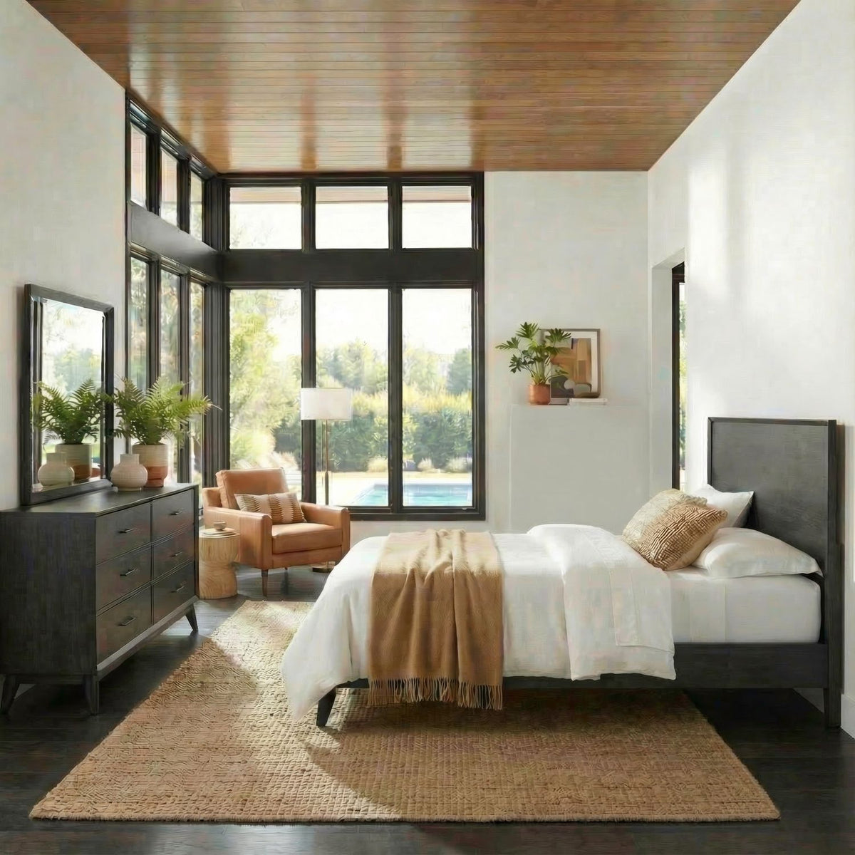 604B-BR-QPLDM - Queen Platform Bed, Dresser & Mirror - Liberty Furniture