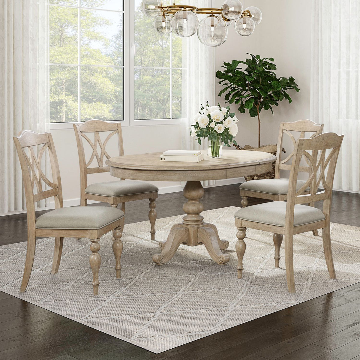 607N-CD-5PDS - 5 Piece Pedestal Table Set - Liberty Furniture